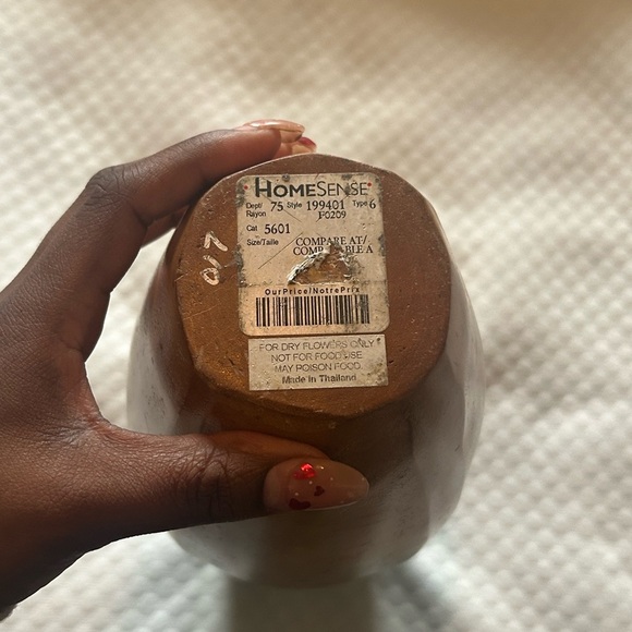 Wood Brown Decorative Vase Rustic Decor - Picture 2 of 5